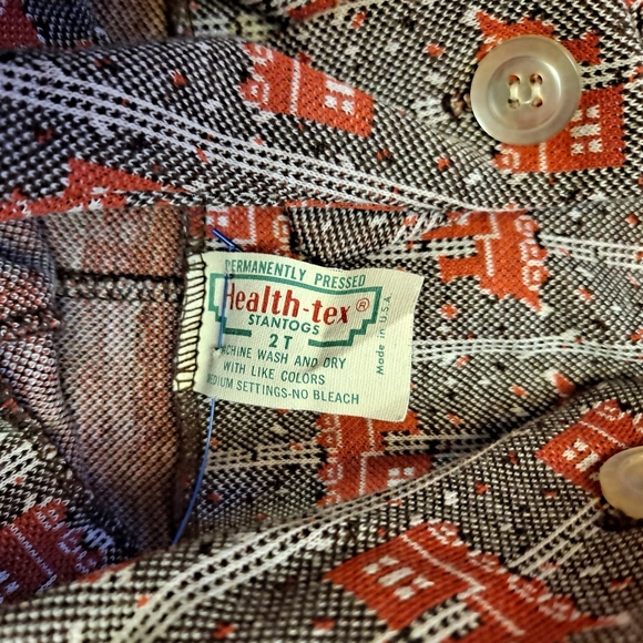 Health-Tex VINTAGE Stantogs red trains on tracks - Picture 2 of 5